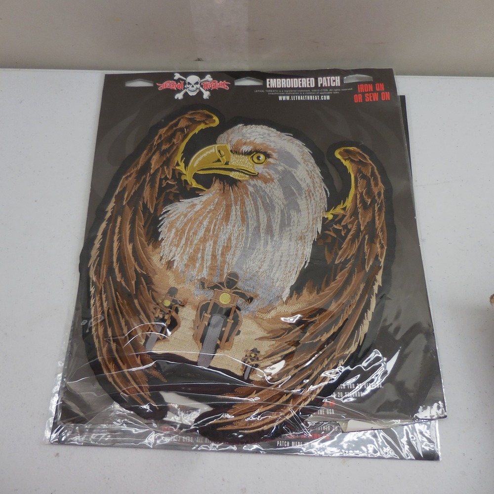 Lethal Threat American Biker Eagle Motorcycle Embroidered Back Patch LT30130 NEW